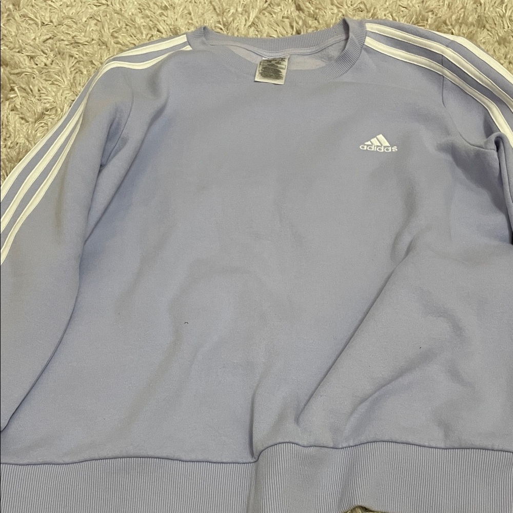Adidas Men's Light Blue Crewneck Sweater